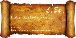 Lutz Szilvánusz névjegykártya
